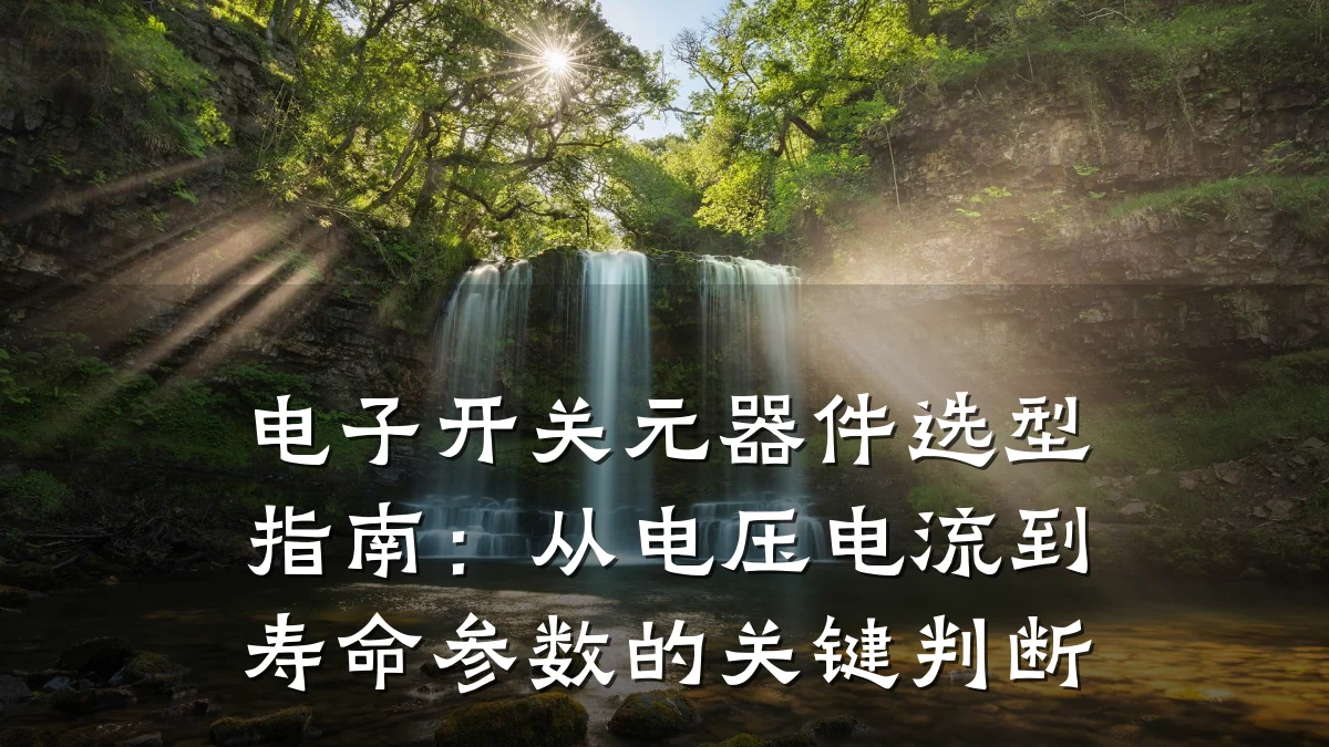 电子开关元器件选型指南：从电压电流到寿命参数的关键判断