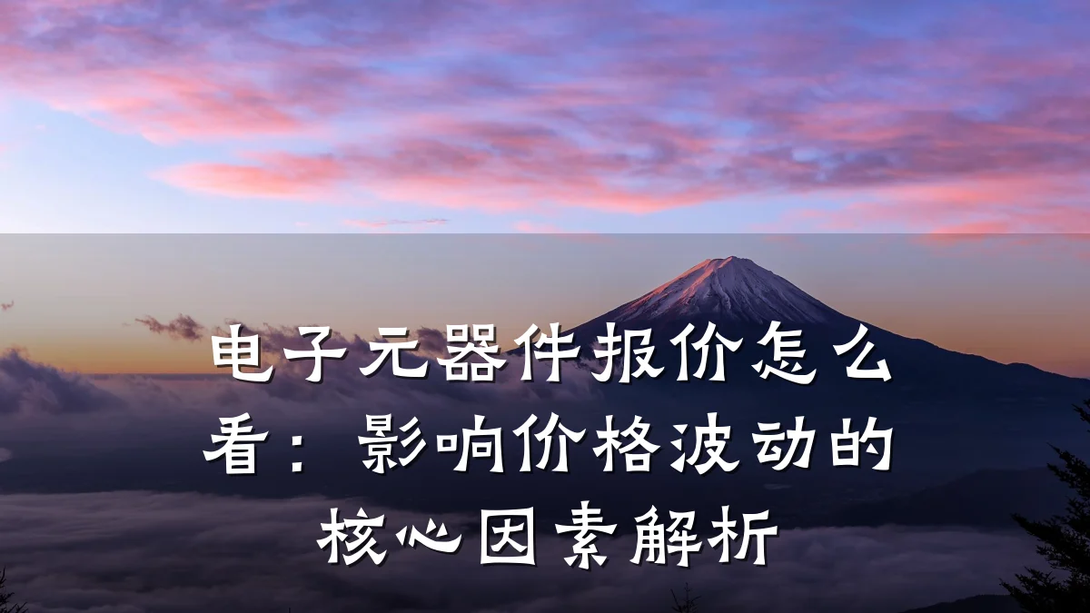 电子元器件报价怎么看：影响价格波动的核心因素解析