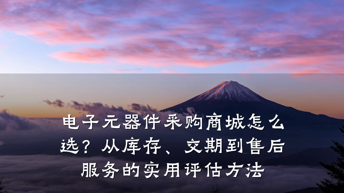 电子元器件采购商城怎么选？从库存、交期到售后服务的实用评估方法