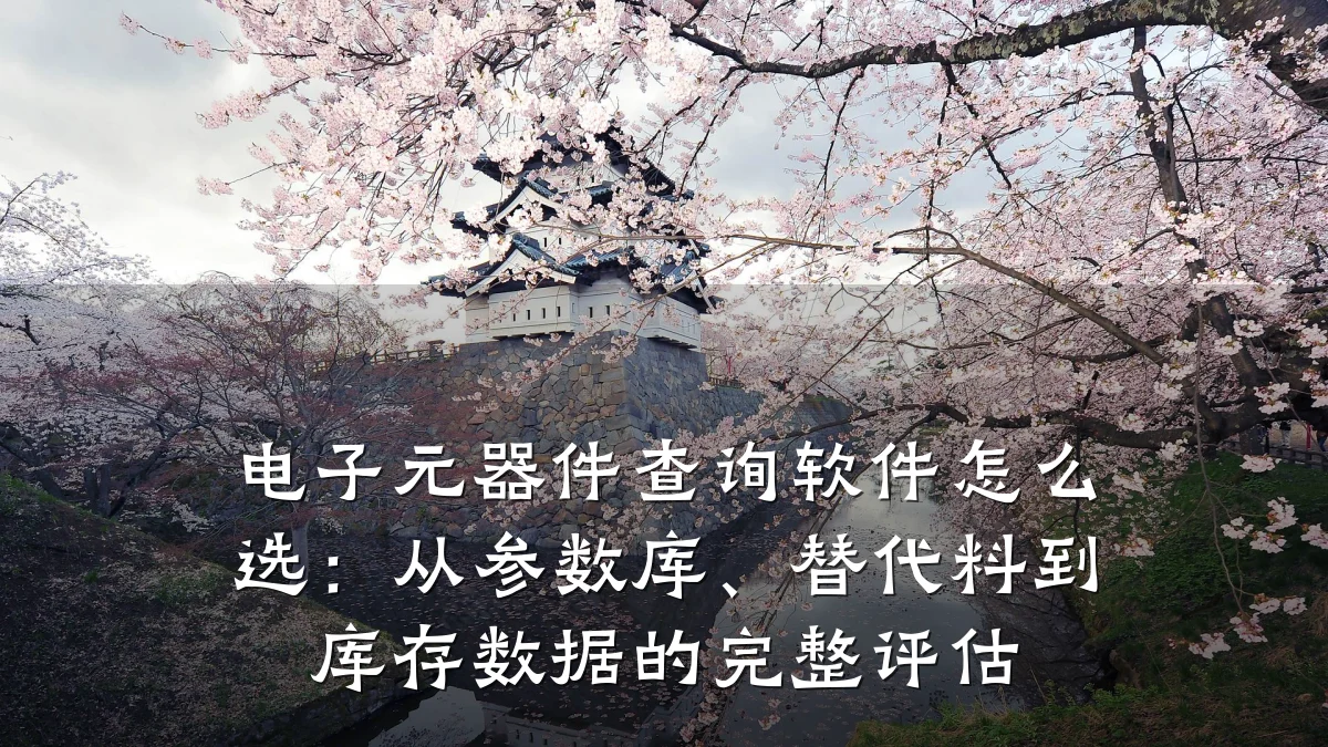 电子元器件查询软件怎么选:从参数库、替代料到库存数据的完整评估