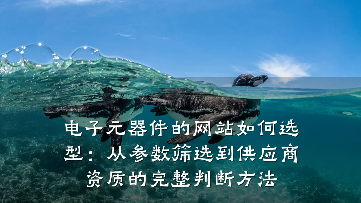 电子元器件的网站如何选型：从参数筛选到供应商资质的完整判断方法