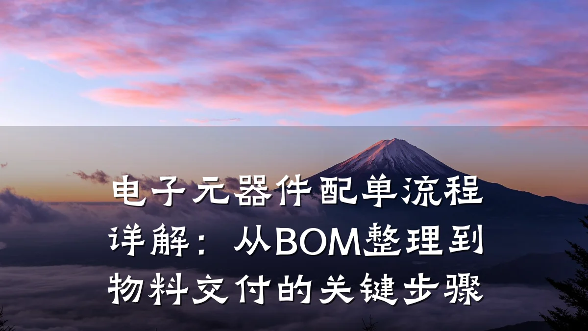 电子元器件配单流程详解：从BOM整理到物料交付的关键步骤