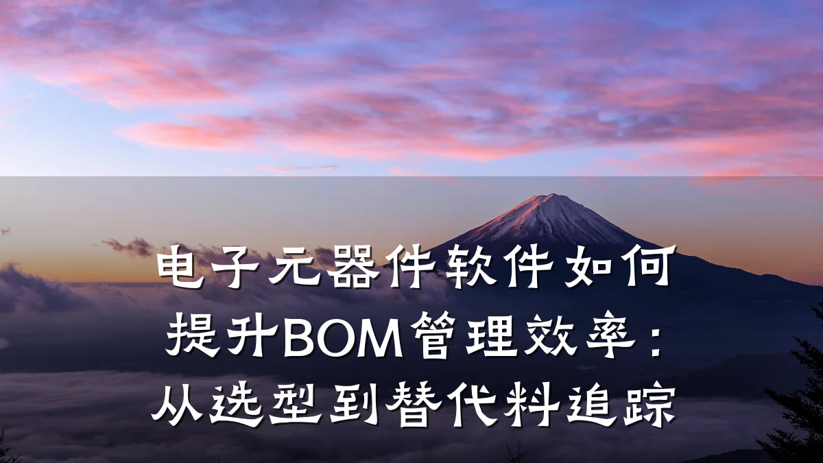 电子元器件软件如何提升BOM管理效率：从选型到替代料追踪