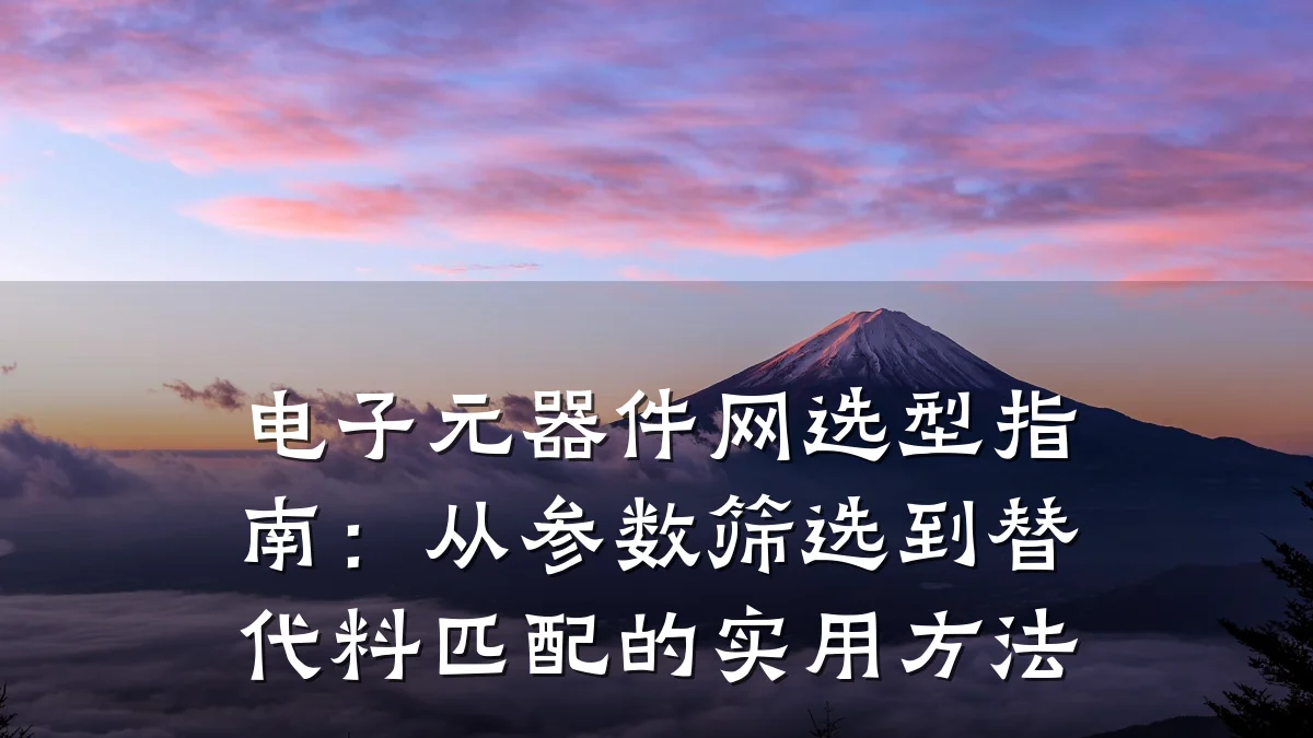 电子元器件网选型指南：从参数筛选到替代料匹配的实用方法