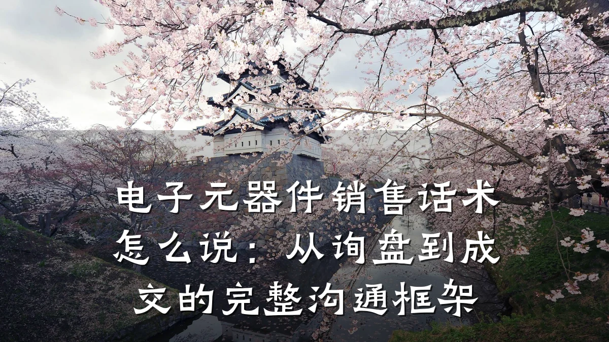 电子元器件销售话术怎么说:从询盘到成交的完整沟通框架