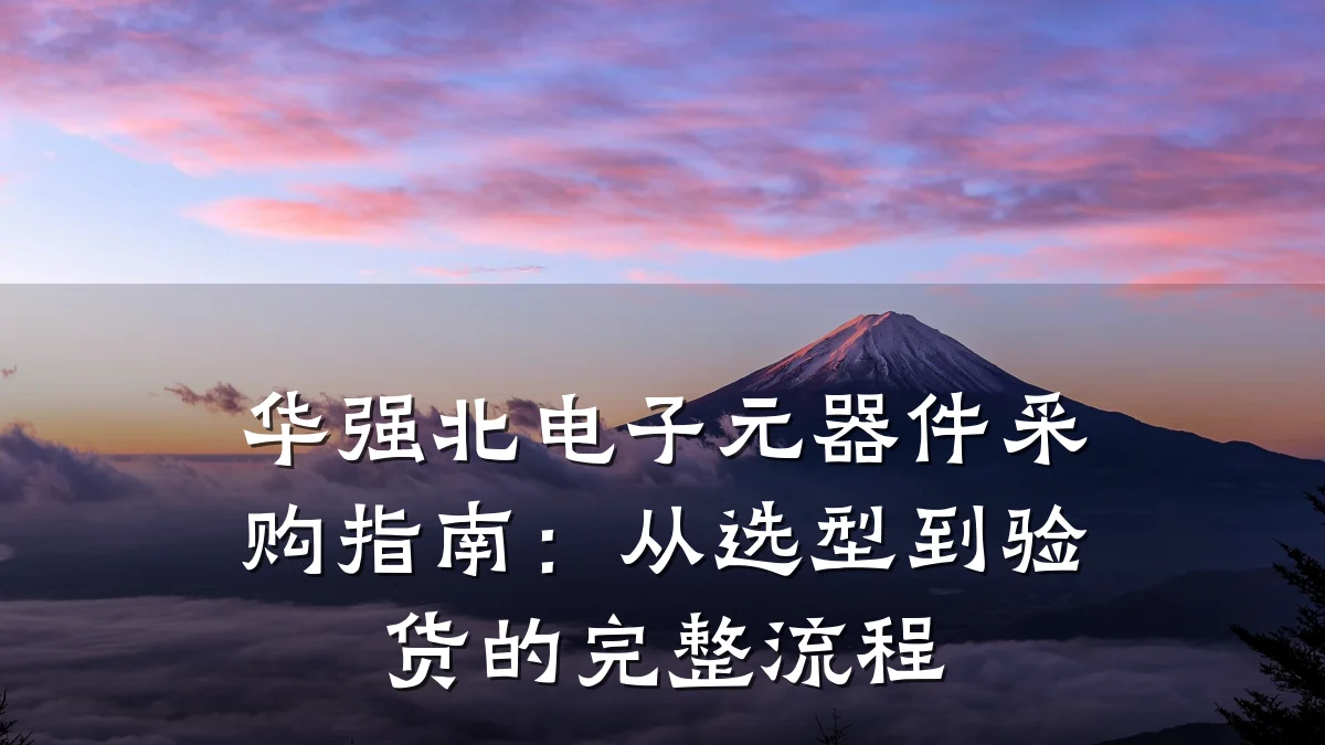 华强北电子元器件采购指南：从选型到验货的完整流程