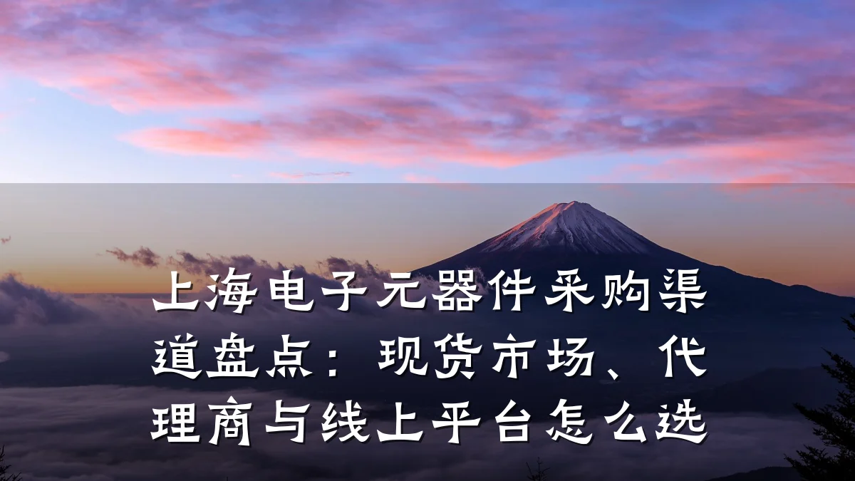 上海电子元器件采购渠道盘点：现货市场、代理商与线上平台怎么选
