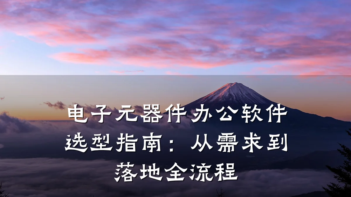 电子元器件办公软件选型指南：从需求到落地全流程