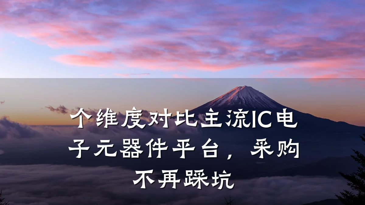 个维度对比主流IC电子元器件平台，采购不再踩坑