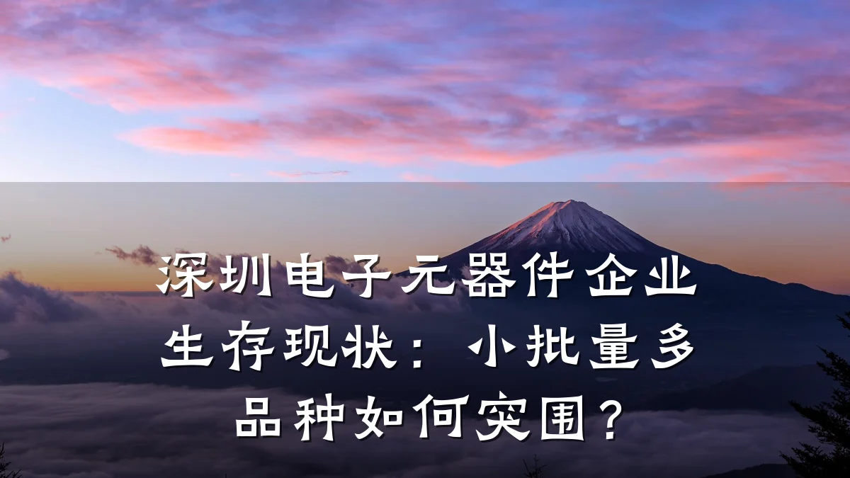 深圳电子元器件企业生存现状：小批量多品种如何突围？