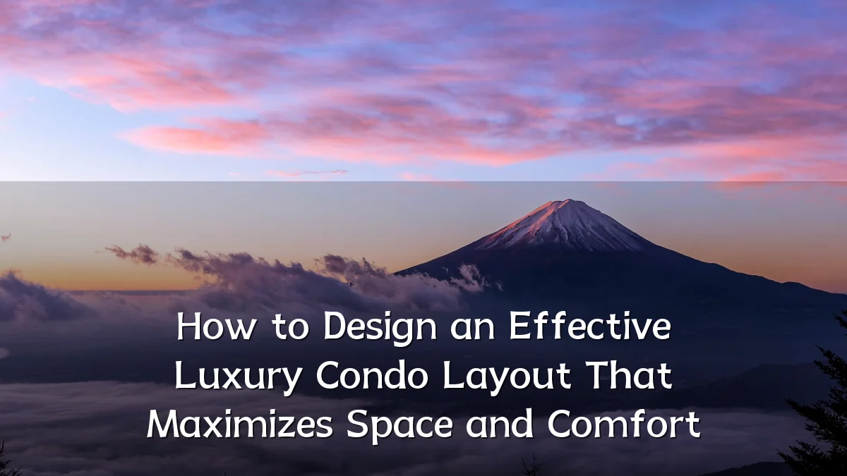 How to Design an Effective Luxury Condo Layout That Maximizes Space and Comfort